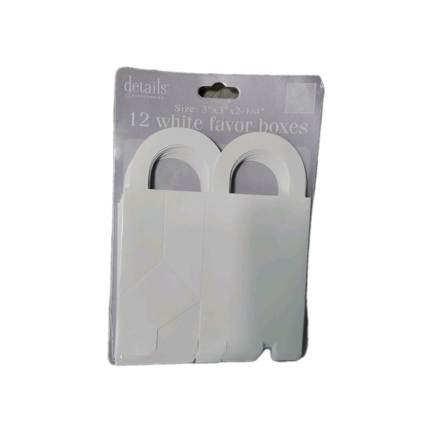 Details & Accessories 12 White Favor Boxes Size 3"×3"  ×2-1/4"