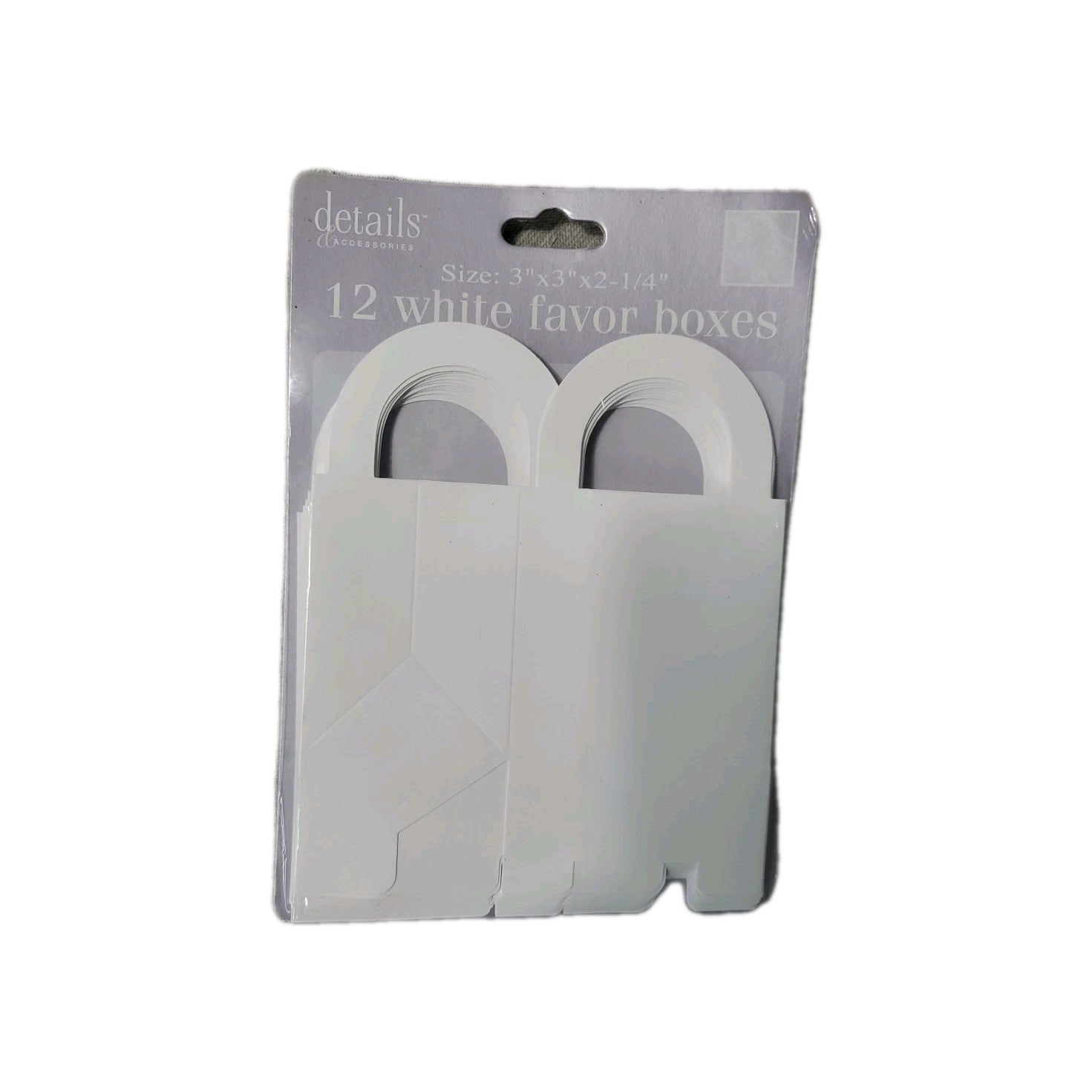 Details & Accessories 12 White Favor Boxes Size 3"×3"  ×2-1/4"