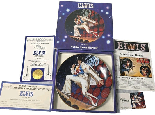 Elvis In Concert "Aloha From Hawaii"  Royal Orleans Plate With C.O.A.