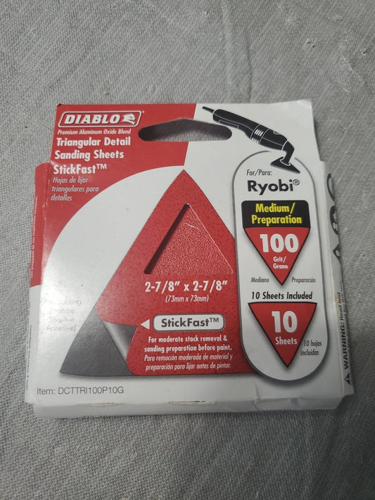 Diablo Triangular Detail Sanding Sheets 100 Grit 10 Pack