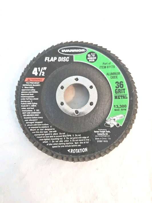 WARRIOR  4-1/2 in. x 7/8 in. 36-Grit Flap Disc with Fiberglass Backing