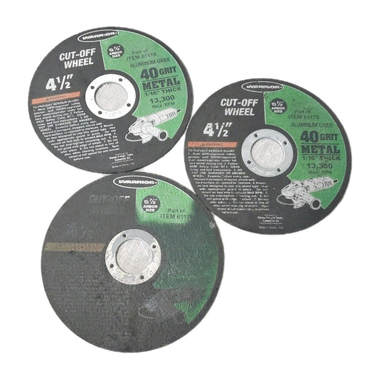 Warrior 4 1/2" 40 Grit Cut Off Wheel 3 Pack