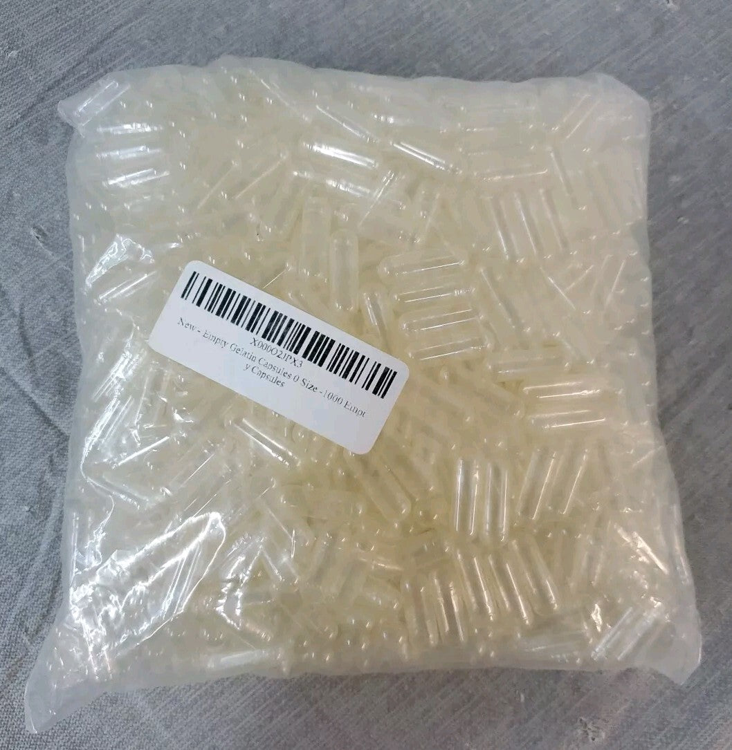 1000 empty gelatin capsules size 0