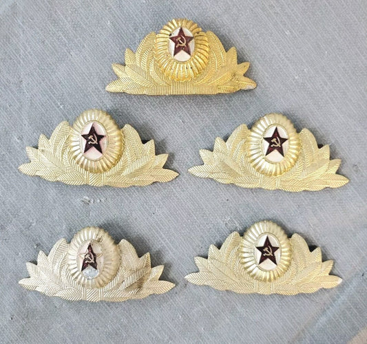 Vintage USSR Soviet Union Army Star Dress Badge Lot Of 5
