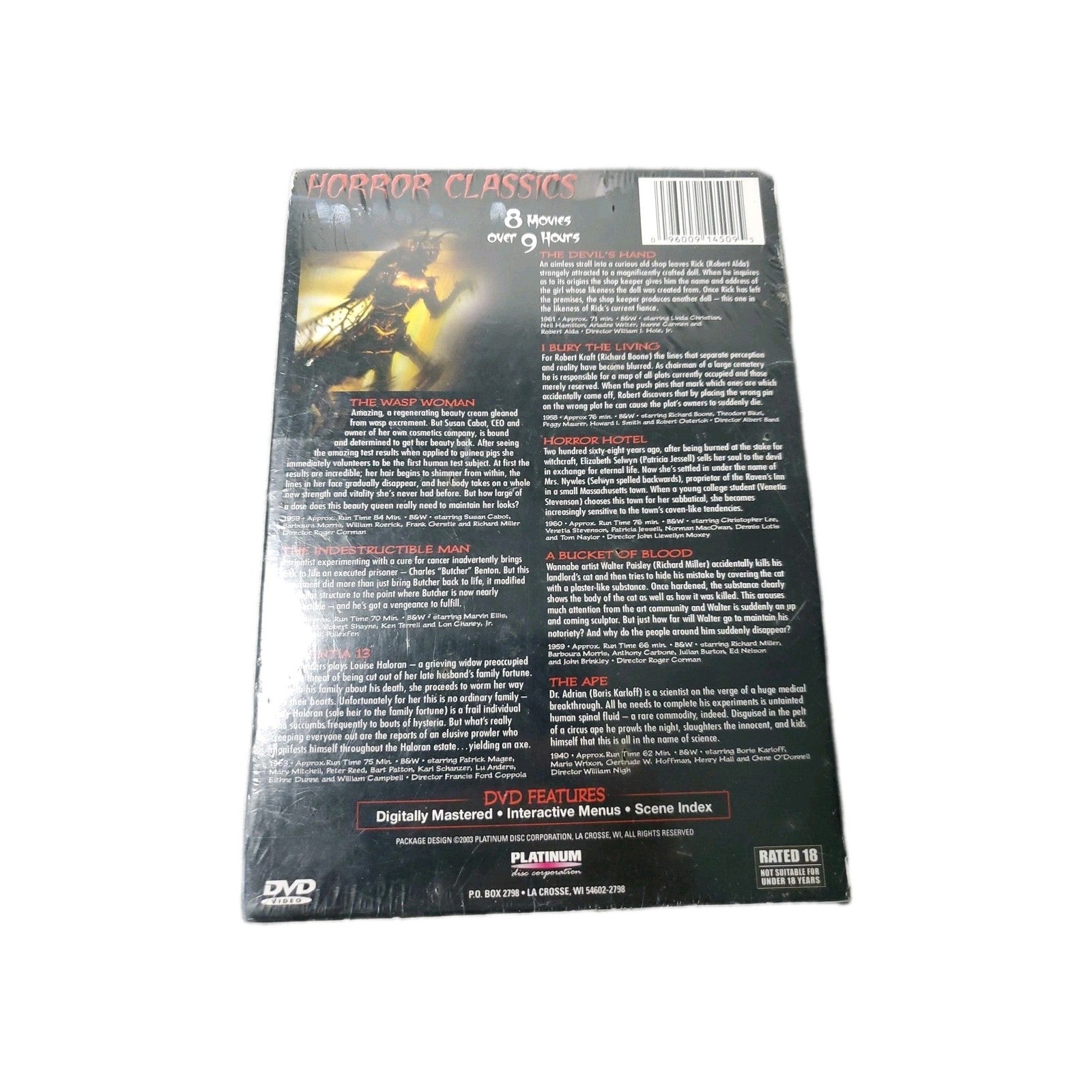Horror Classics 8 Movies Dvd New