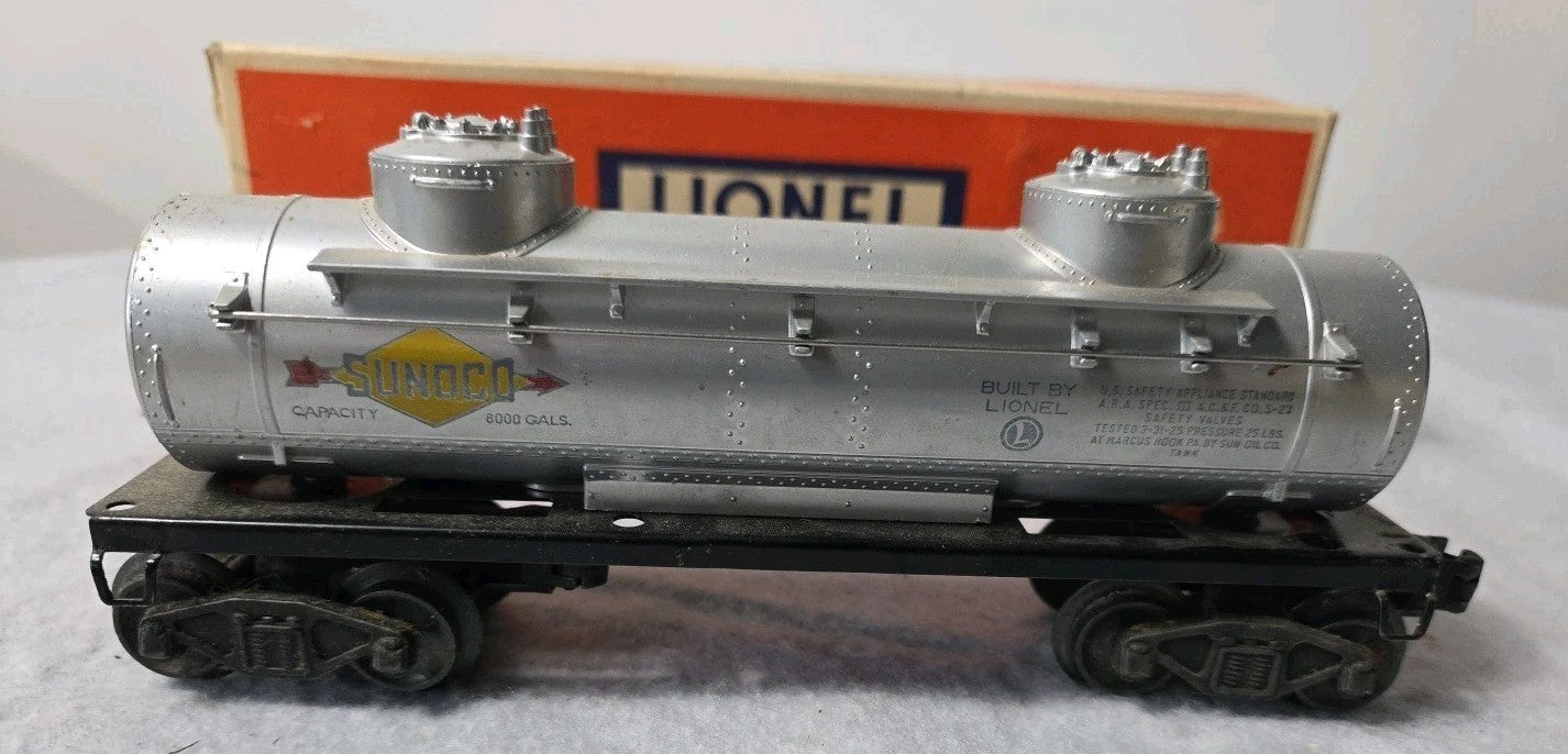 Lionel #6465 "Sunoco" 2-Dome Tank Car with Original Box (O Gauge Postwar) 48-49 