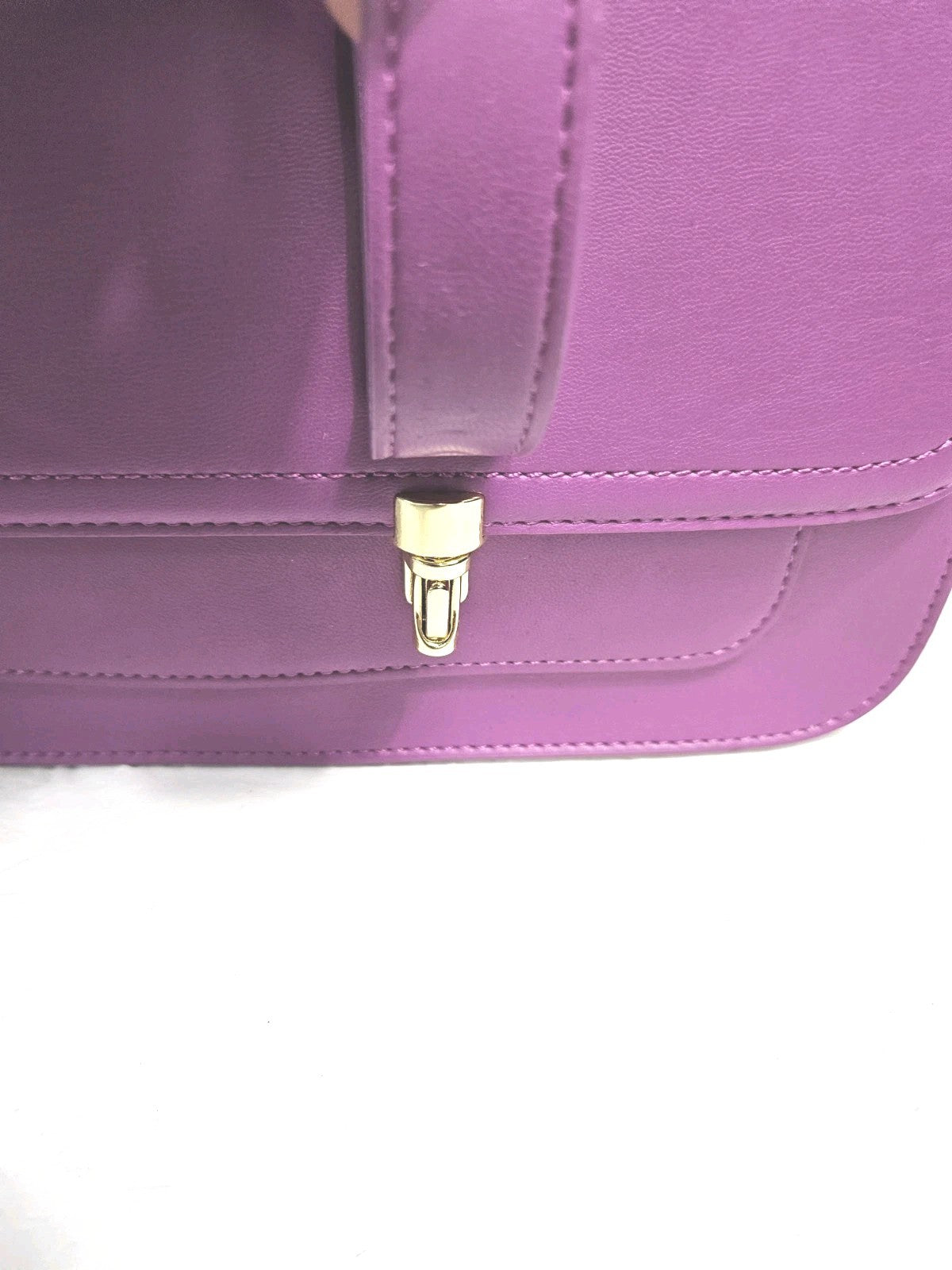NEW - Olbali Vegan Leather Purple Brief Bag / Laptop Carrying Tote W/ Dust Bag