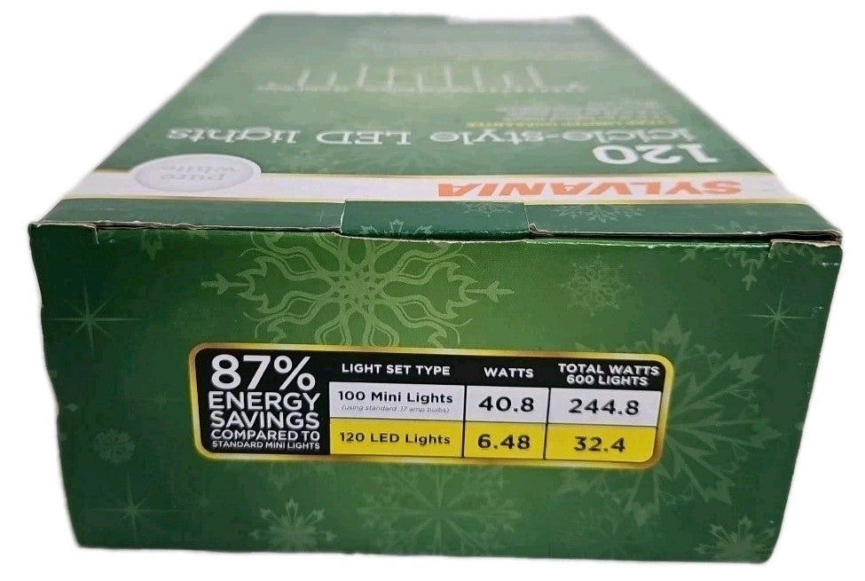 Sylvania 120 Icicle Style LED Lghts Outdoor Christmas Lights Connect 33 Sets