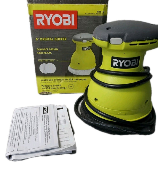 Ryobi 6" Orbital Buffer Model Number RB61G With Box And Manual