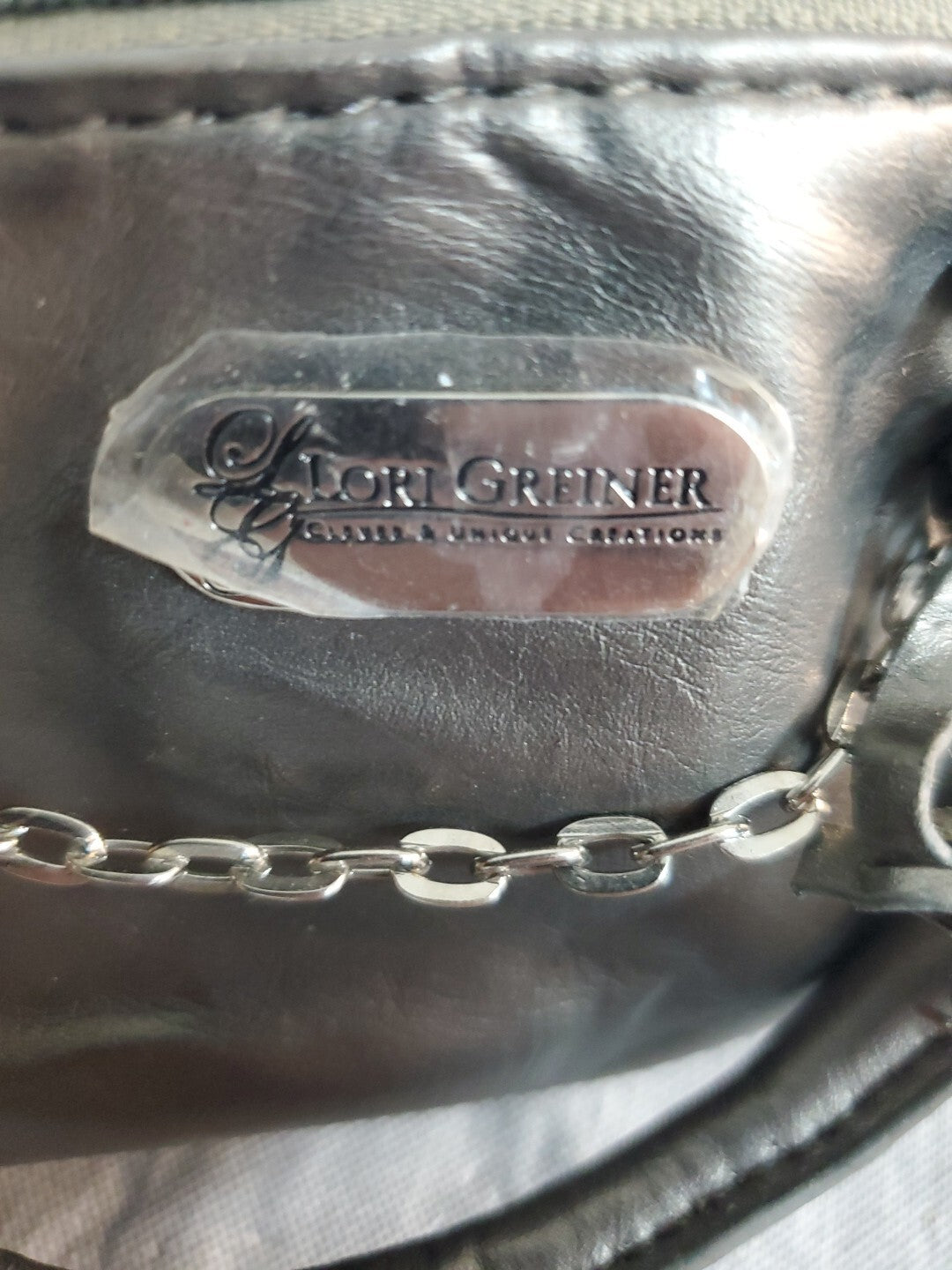 Lori Greiner Mini Bag/coin Purse Metallic Gunmetal Color