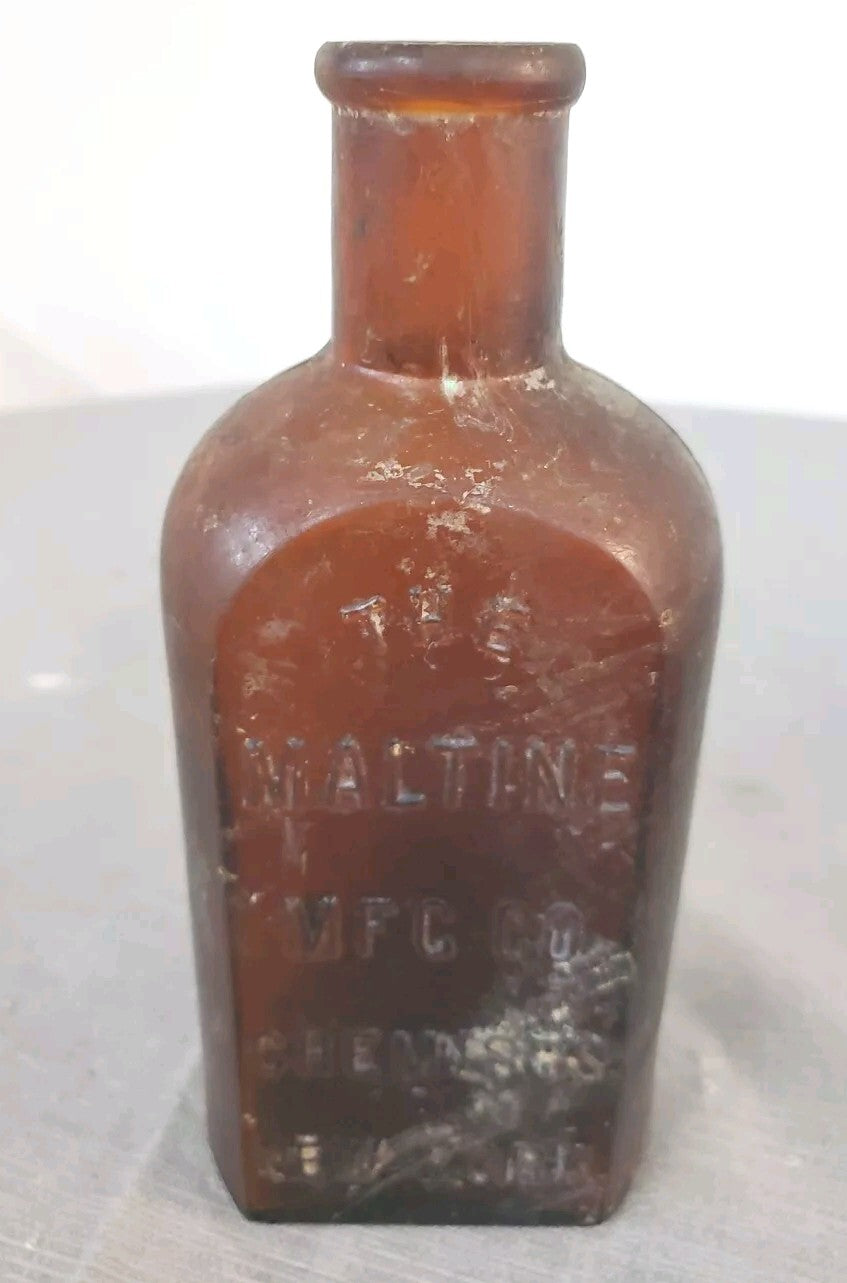 Antique medicine bottle THE MALTINE  MF'G. CO. CHEMISTS  NEW YORK amber color