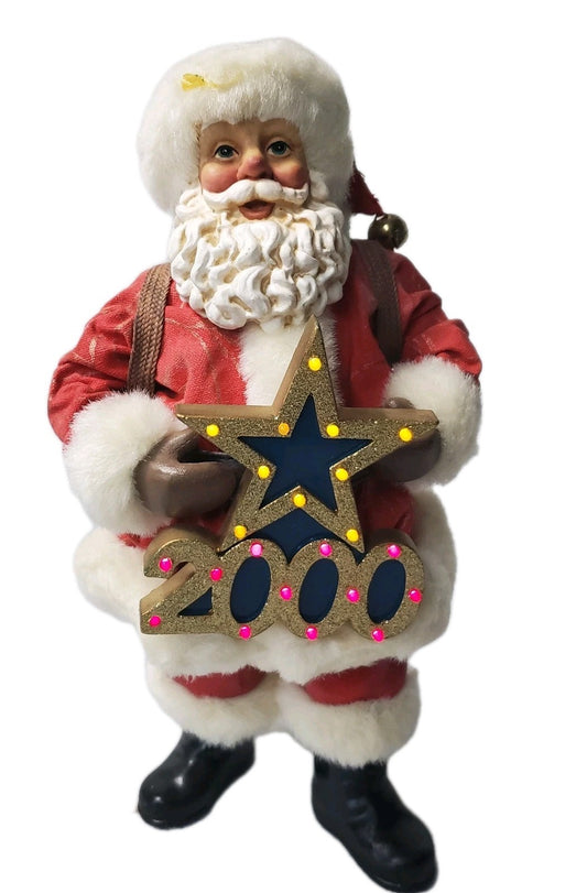 Vintage Clothtique Possible Dreams Santa  Greeting The Millennium.  Lights...