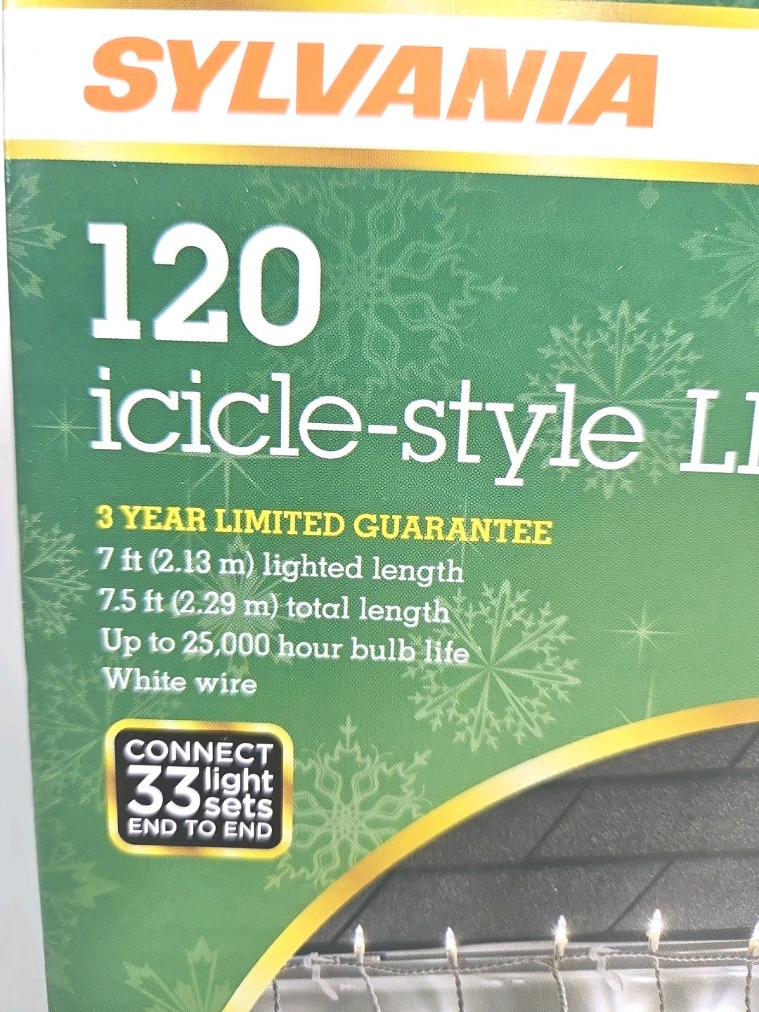 Sylvania 120 Icicle Style LED Lghts Outdoor Christmas Lights Connect 33 Sets