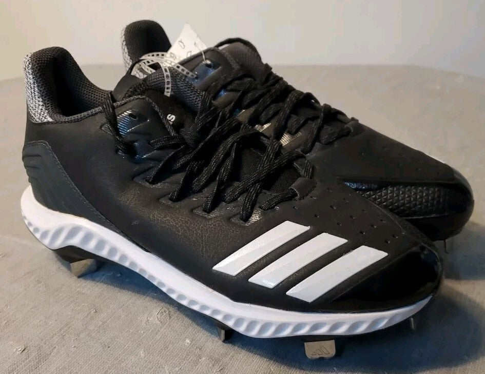 New Adidas Icon Bounce Metal Baseball Cleats Size 6.5 Black And White