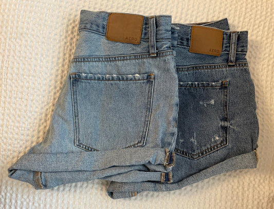 2 Aeropostale Mom Short Cuffed Distressed both Size 6