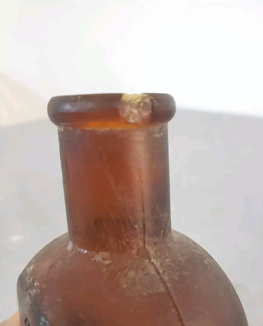 Antique medicine bottle THE MALTINE  MF'G. CO. CHEMISTS  NEW YORK amber color