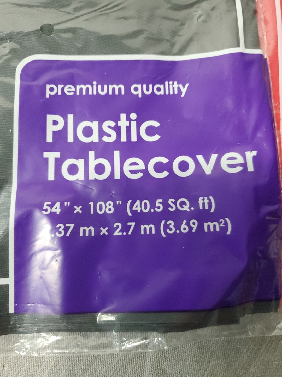 Party Premium Tablecover Black AND RED 54"×108"