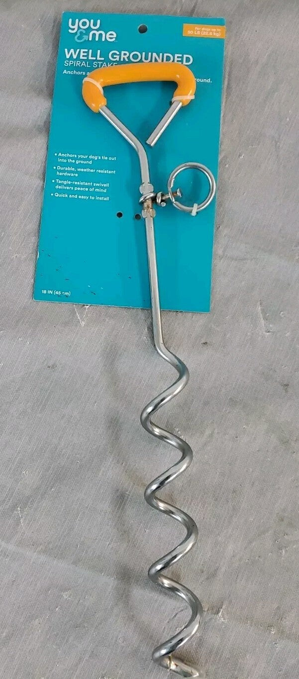 You & Me Well Grounded Spiral Stake 18 inches Dog Anchor New