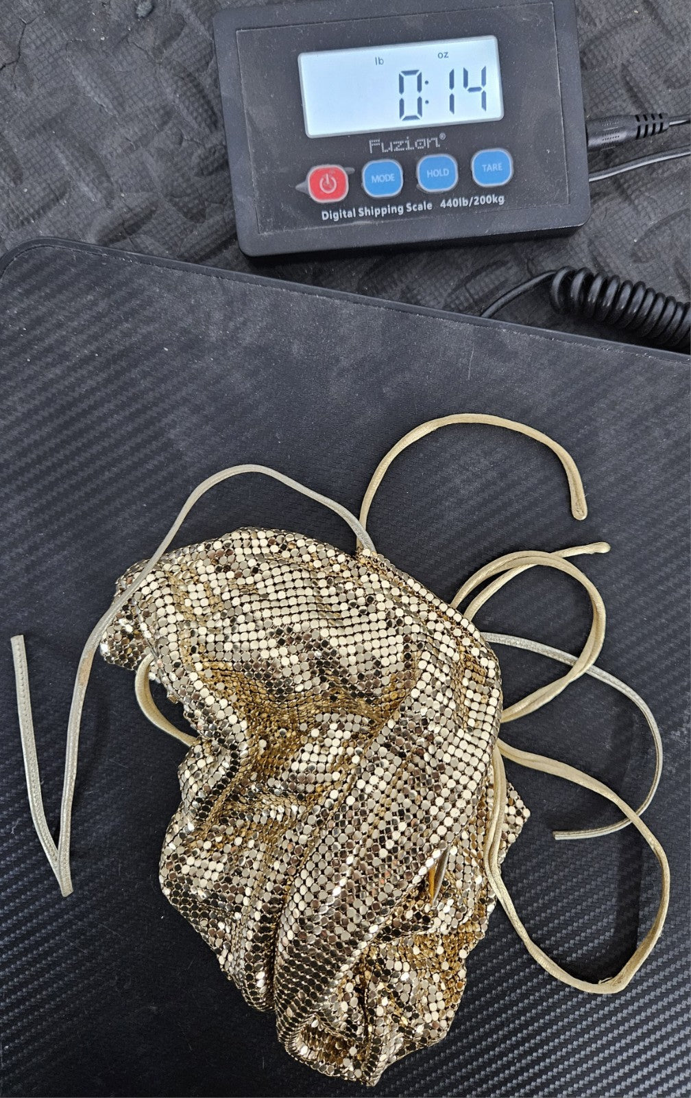 VTG Whiting & Davis Top No Tag Womens Solid Metal Gold Plated Mesh Brass Base 