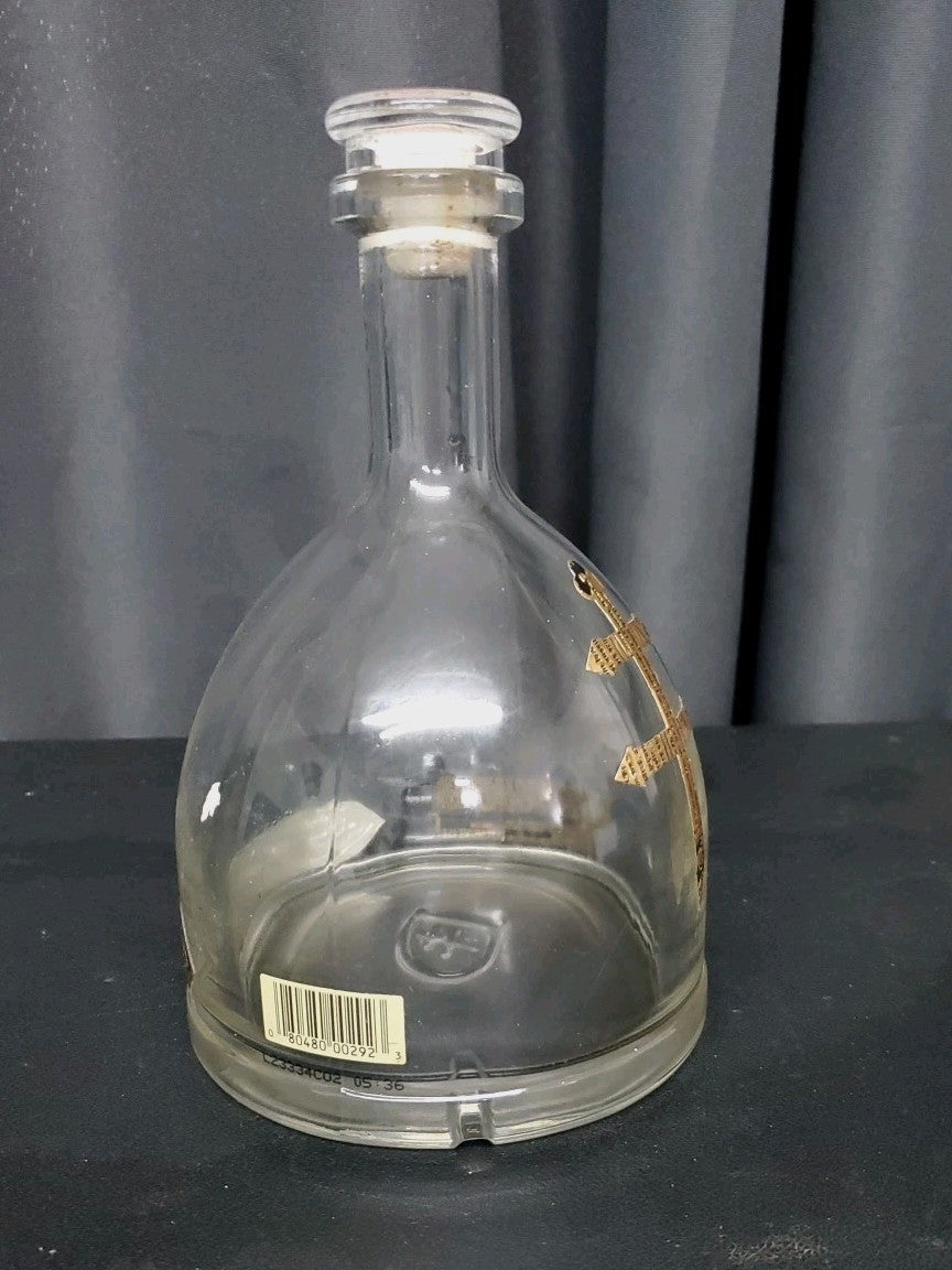 D'USSE VSOP Cognac Empty 750ml Embossed Glass Bottle with Cork Stopper 