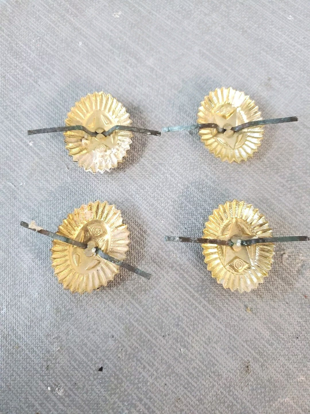 U.S.S.R. Gold Red Star Badge Vintage Lot Of 4