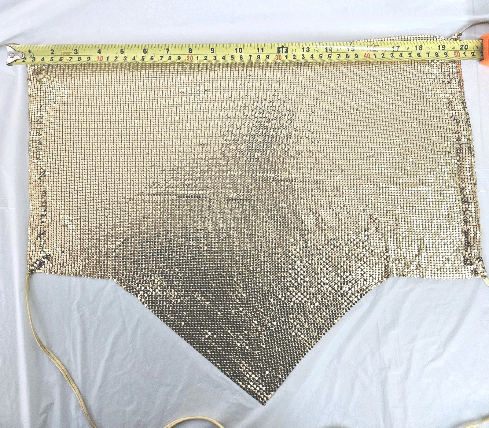 VTG Whiting & Davis Top No Tag Womens Solid Metal Gold Plated Mesh Brass Base 