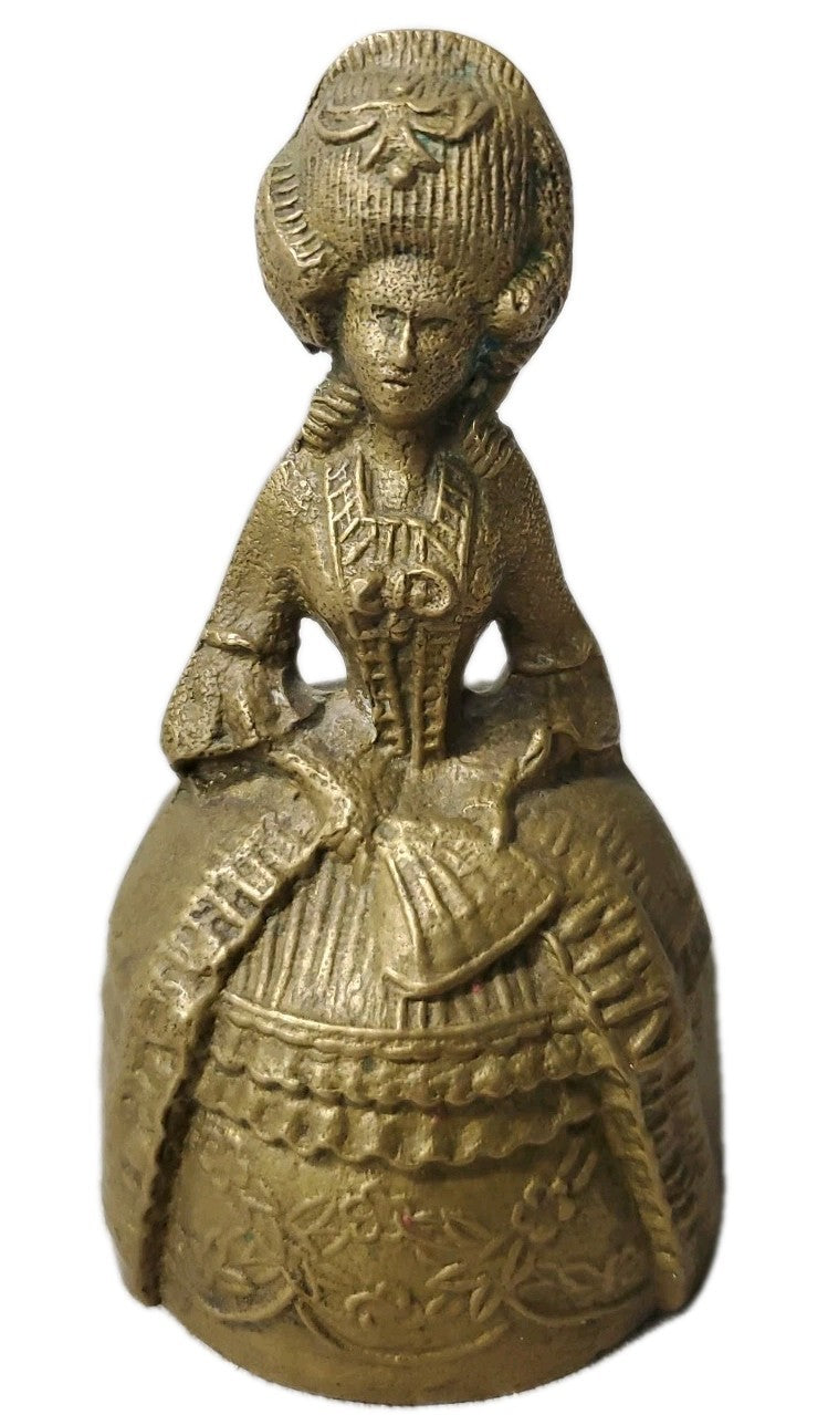 Antique English Victorian Brass Female Bell 5 1/2 " Rare Vintage