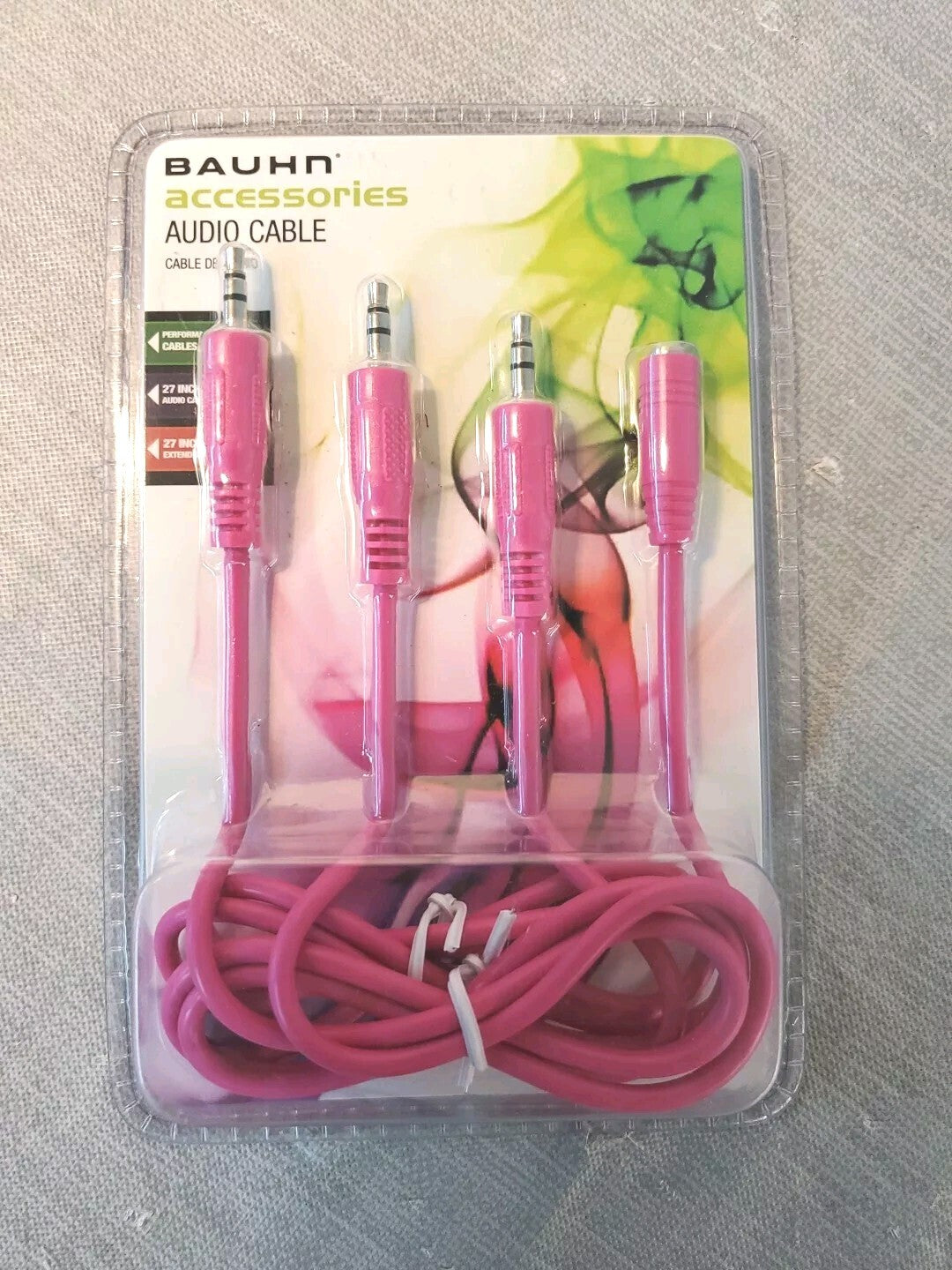 Bauhn Audio Cable 27" 3.5mm Pink