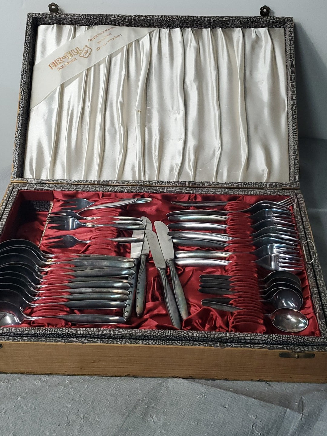 Vintage OKA 36 Piece Set With Case 90-45 Silver Flatware Set