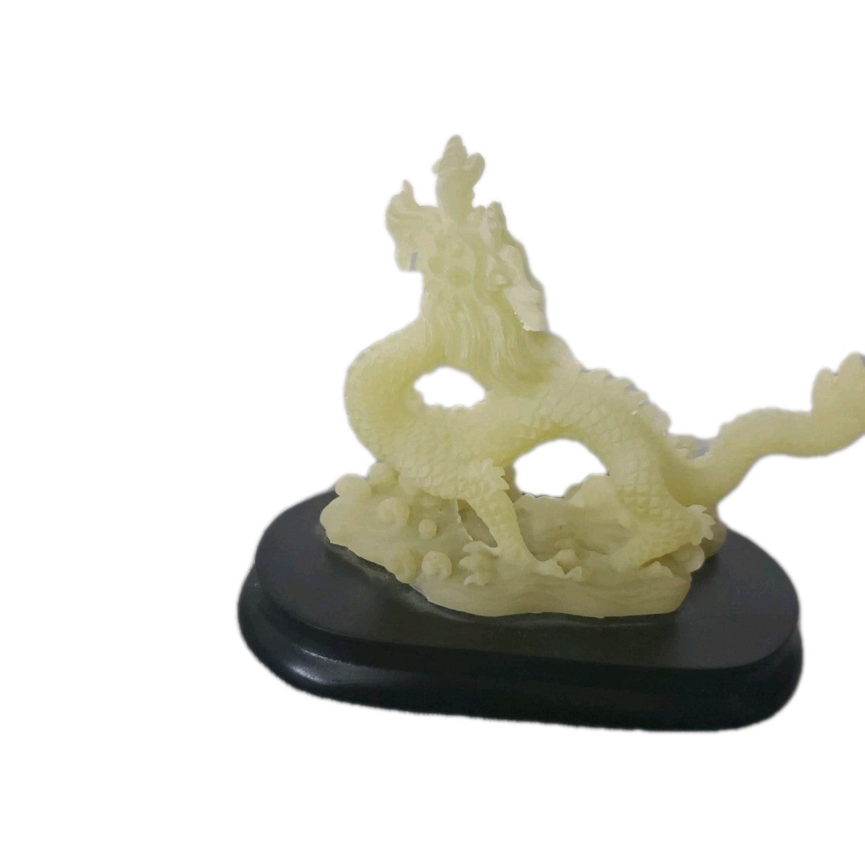 Vintage Jade Green Dragon Statue 4"