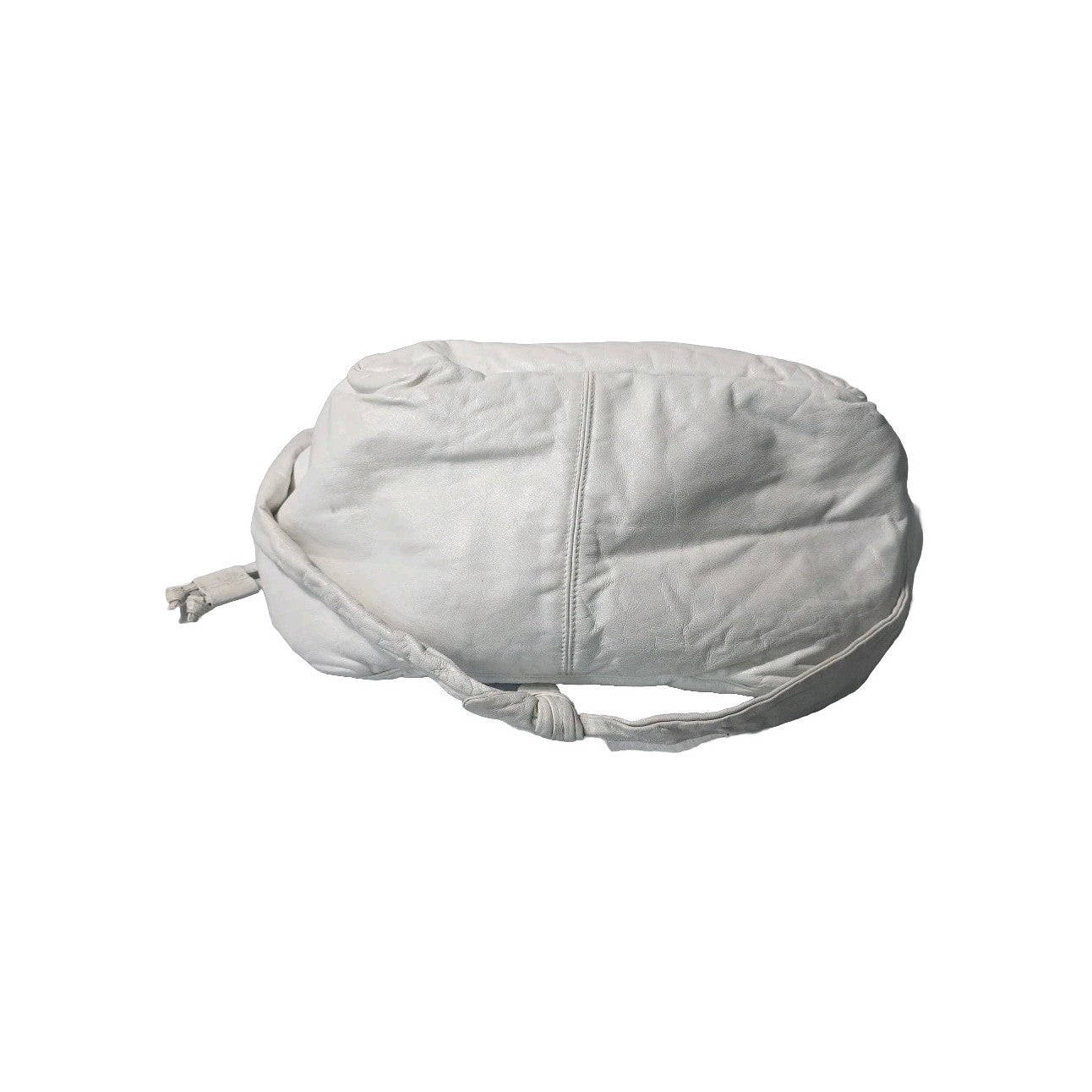 Womens Purse White Leather  Handbag 18" Wide 