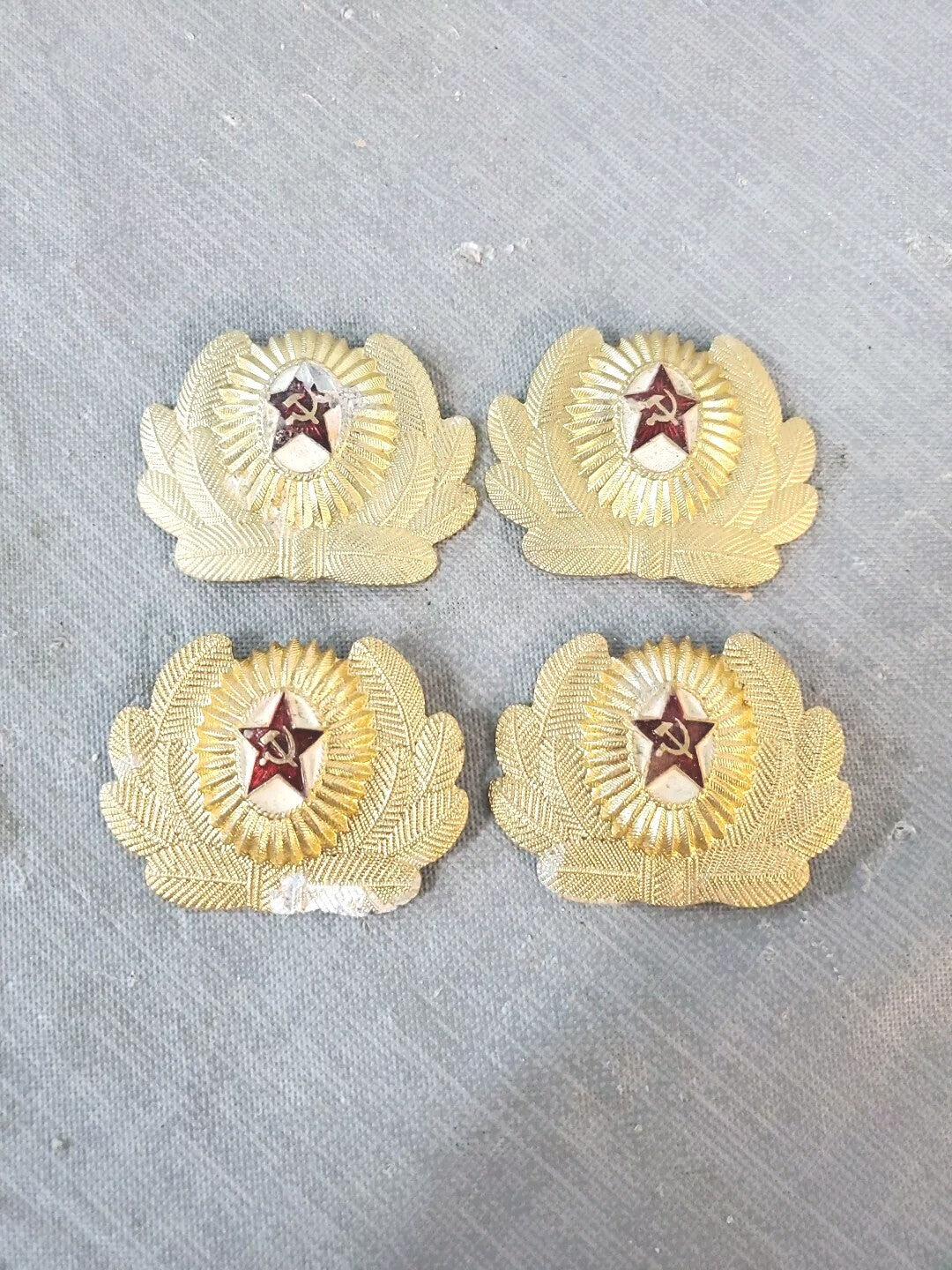 USSR Military Officer Cap Badge Vintage Lot Of 4