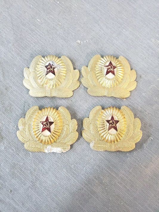 USSR Military Officer Cap Badge Vintage Lot Of 4
