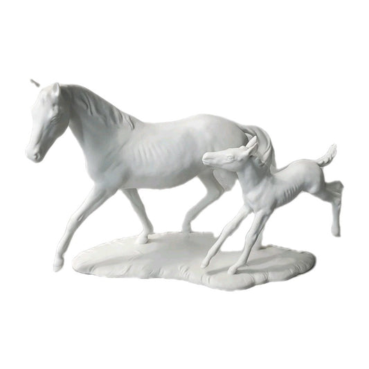 Kaiser Mare And Foal 403 Golden Crown  E & R Made In W. Germany 8.5" High