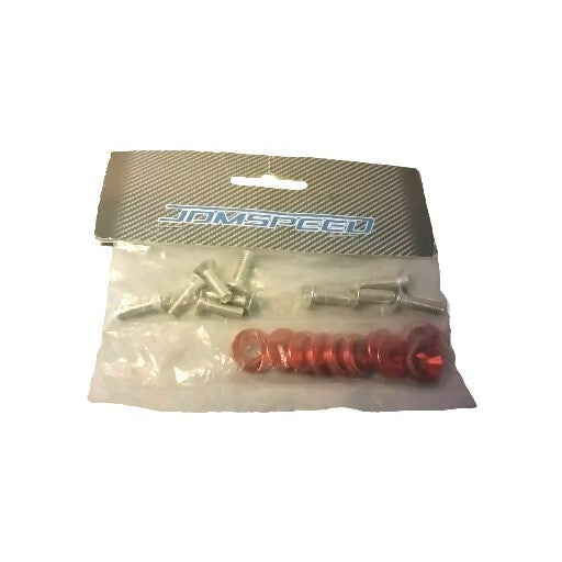 JDMSPEED Red Jdm Billet Aluminum Fender/ Bumper Engine Bay Dress Up Kit