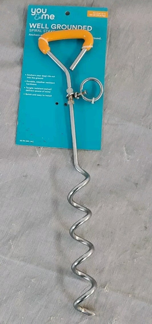 You & Me Well Grounded Spiral Stake 18 inches Dog Anchor New