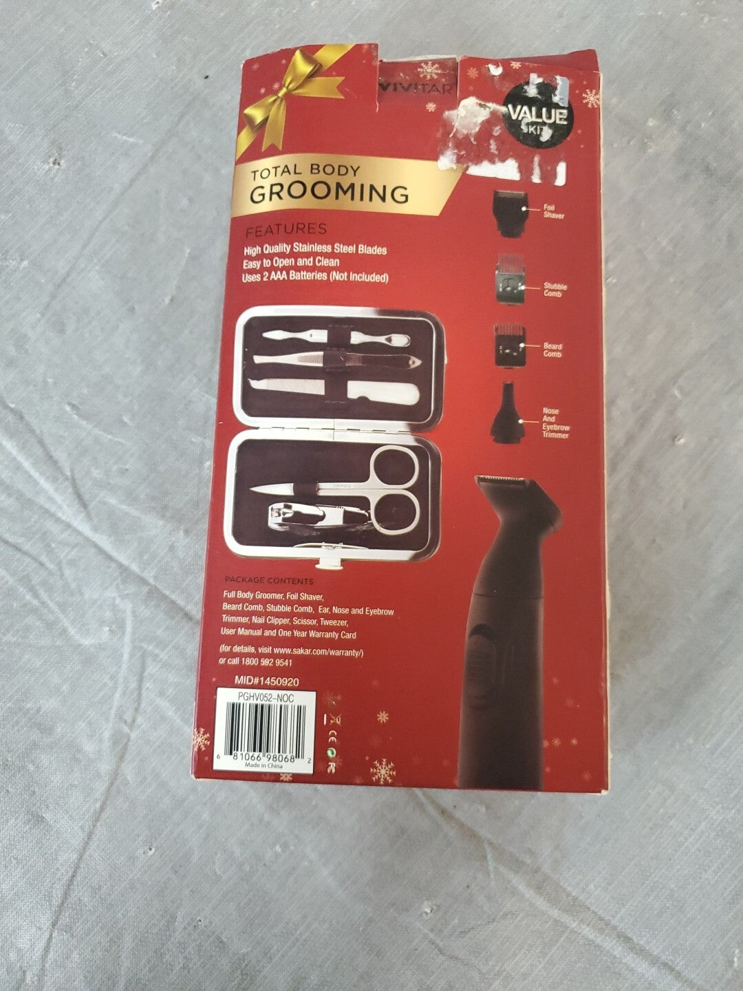 Vivitar Total Body Grooming Beard Trimmer Hair Clippers Holiday Series