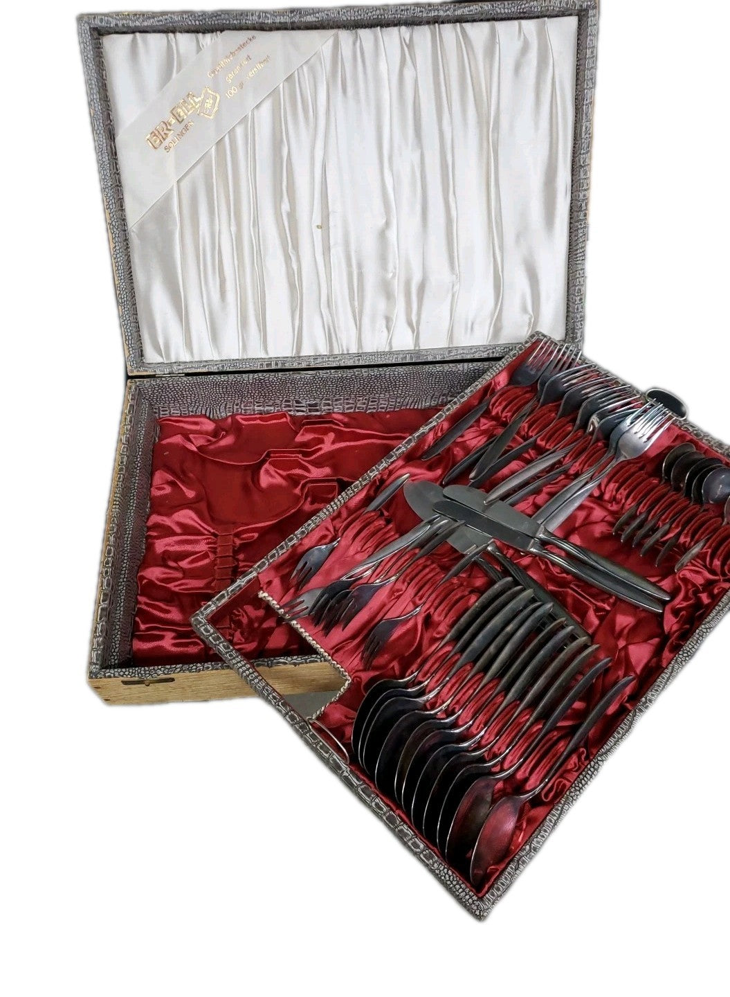Vintage OKA 36 Piece Set With Case 90-45 Silver Flatware Set
