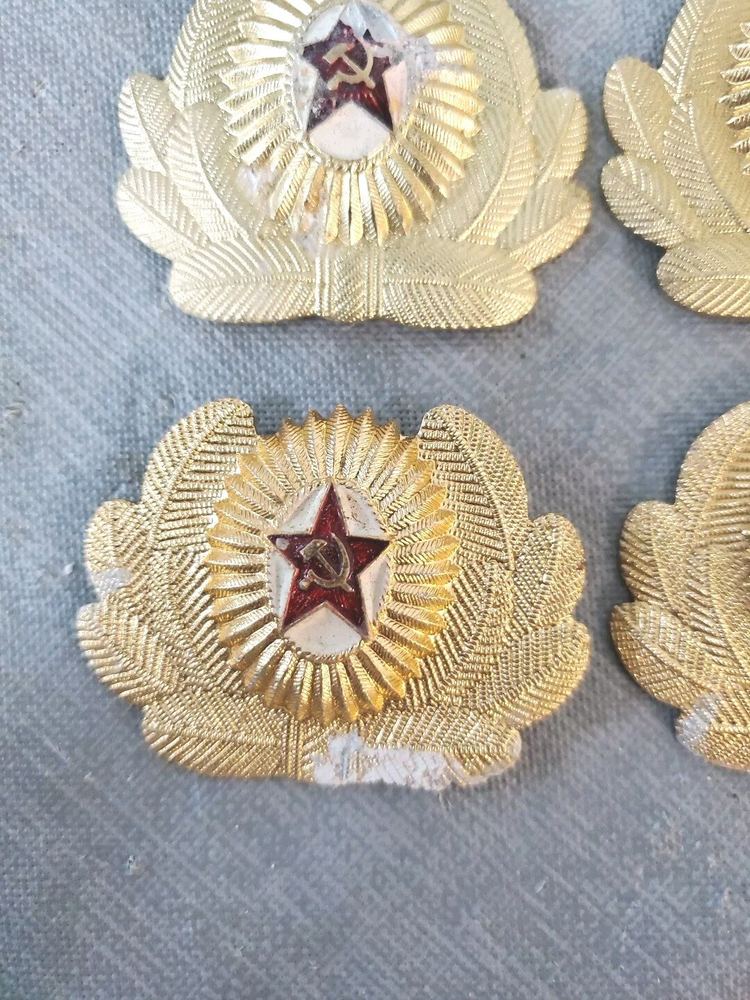 USSR Military Officer Cap Badge Vintage Lot Of 4
