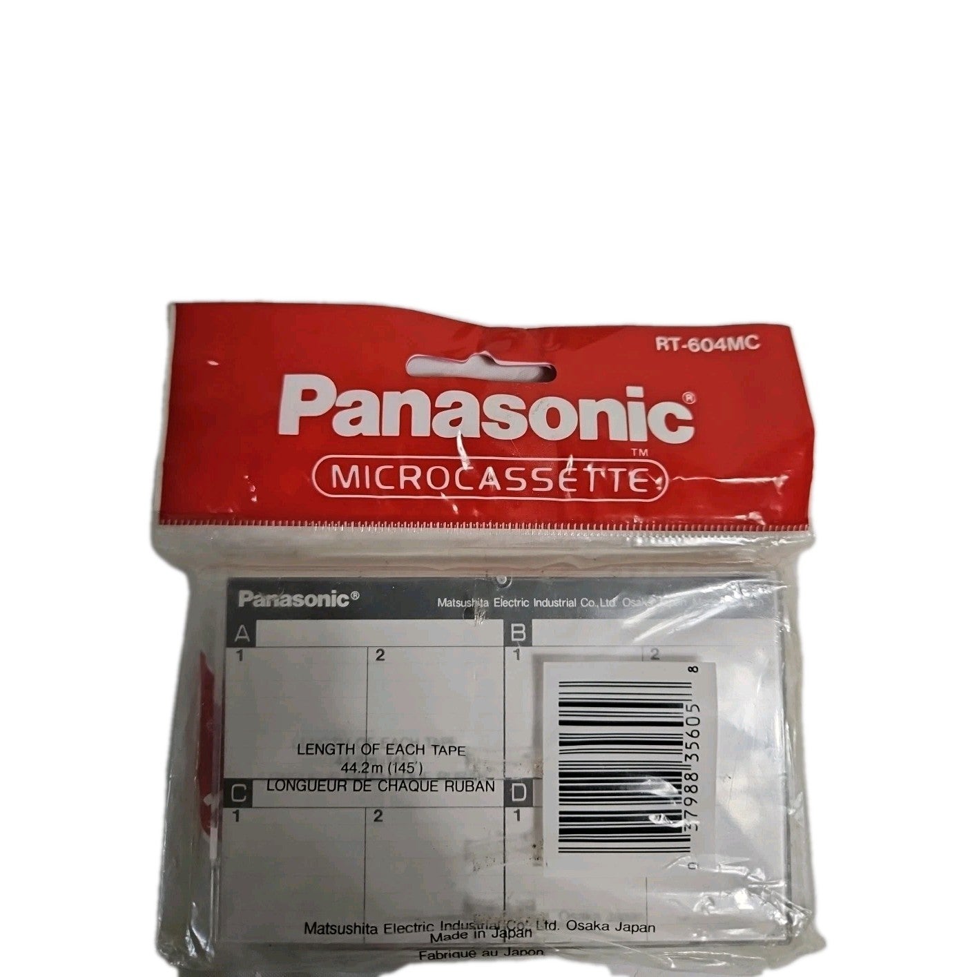 Panasonic Microcassette 60 Minute Tapes 4 Pack-Storage Case RT-604MC Sealed