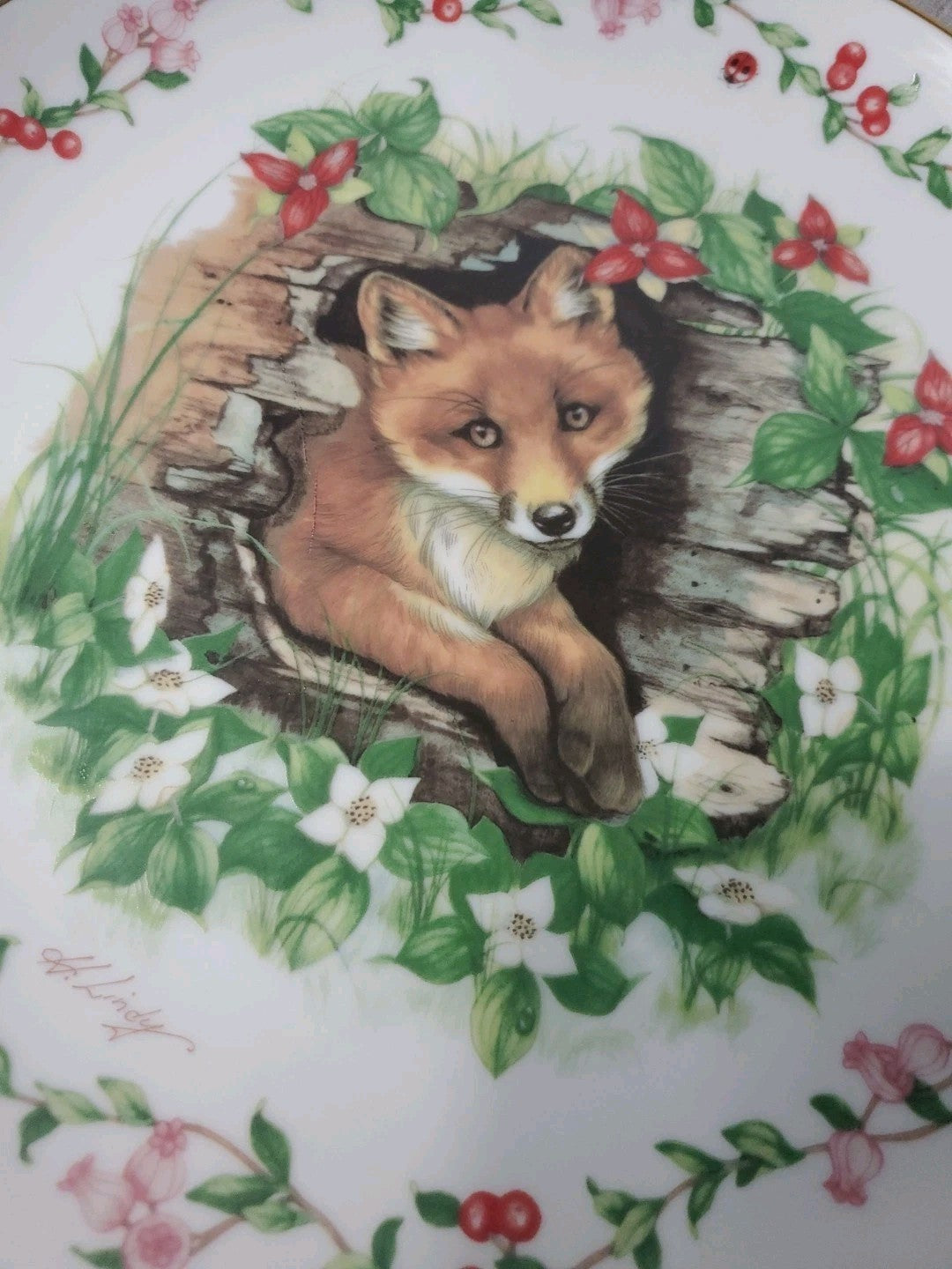 Royal Cornwall 1983 Perplexed Woodland Babies Heidi Lindy Plate
