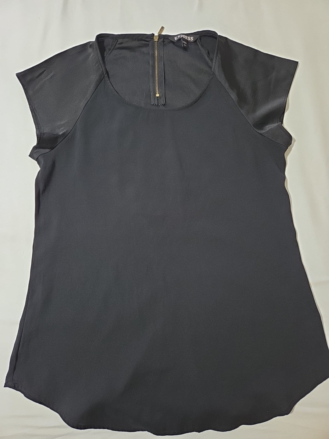 Express Shirt Women's Xs Blush And  S Black Top Short Sleeve Blouse .