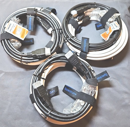  Spectrum Accessory 3 Sets of Coaxial cables and HDMI cable. New!