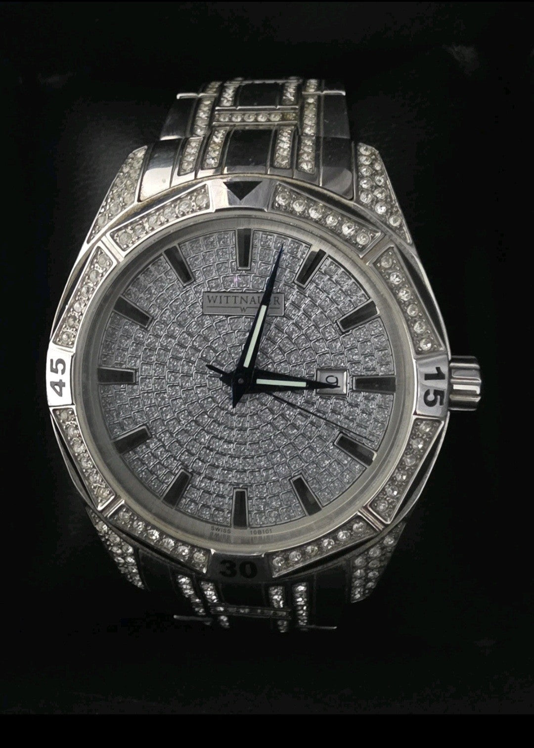 Wittnauer Men's Swiss Swarovski Crystals Paved Dial Watch Wittnauer Watch: