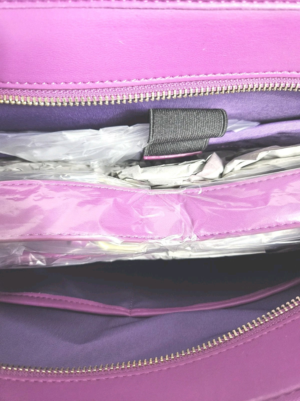 NEW - Olbali Vegan Leather Purple Brief Bag / Laptop Carrying Tote W/ Dust Bag