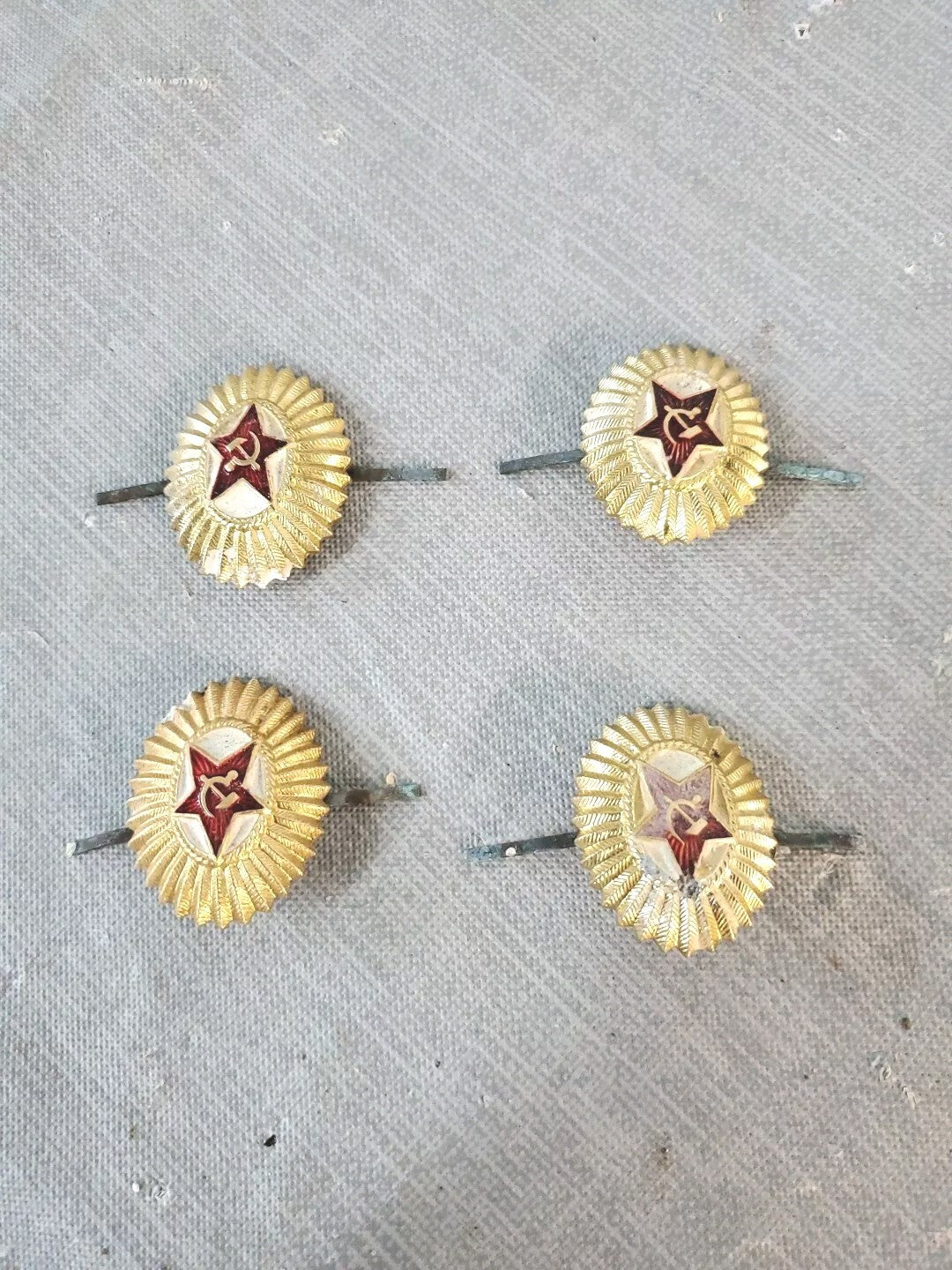 U.S.S.R. Gold Red Star Badge Vintage Lot Of 4