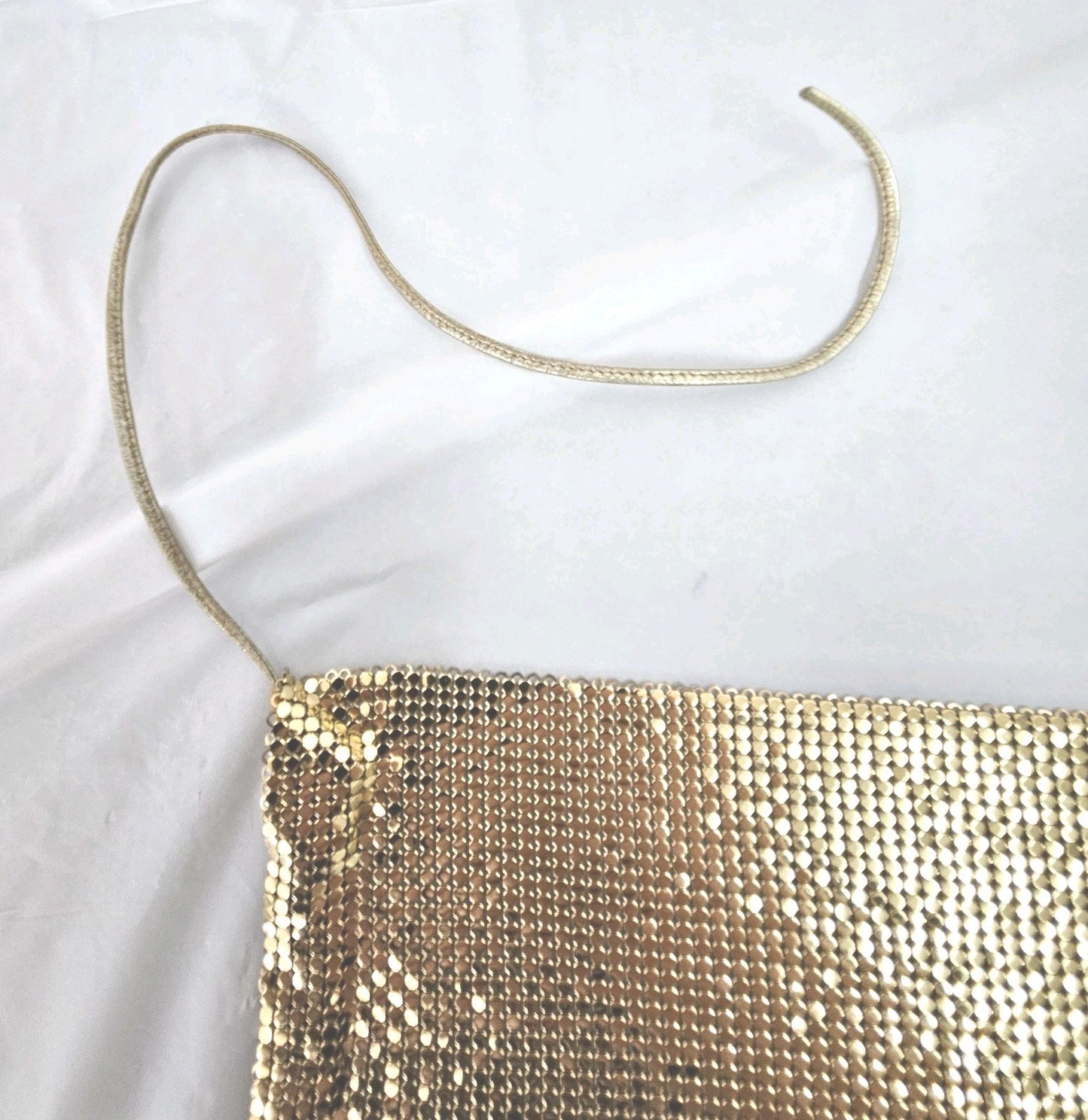 VTG Whiting & Davis Top No Tag Womens Solid Metal Gold Plated Mesh Brass Base 