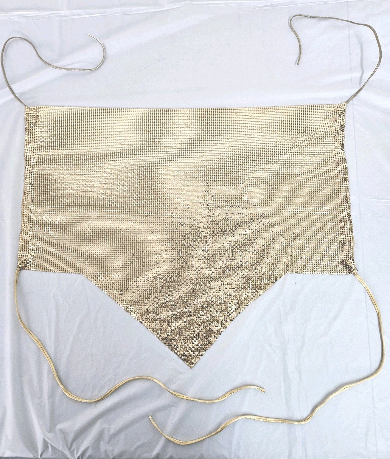 VTG Whiting & Davis Top No Tag Womens Solid Metal Gold Plated Mesh Brass Base 