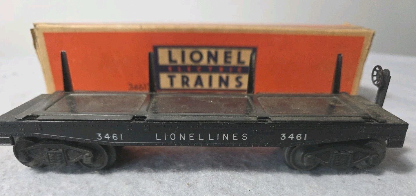 LIONEL #3461X  Operating Lumber Car  And #6019 Speical  Track  And Instructions 