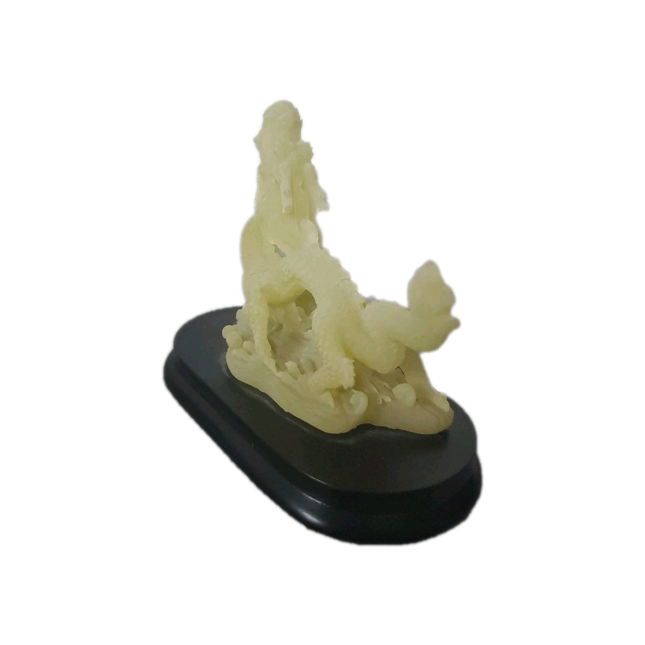 Vintage Jade Green Dragon Statue 4"